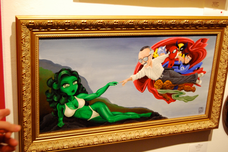 Illustration for article titled Trippy Re-Interpretations of Stan Lee's Comic Book Characters at Art Show